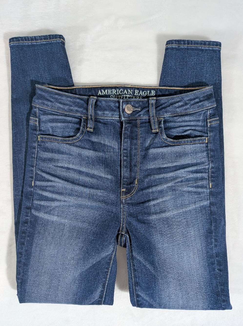 ❤️ 2017 American Eagle Super Hi-Rise Jegging Size 2 Short Dark Wash